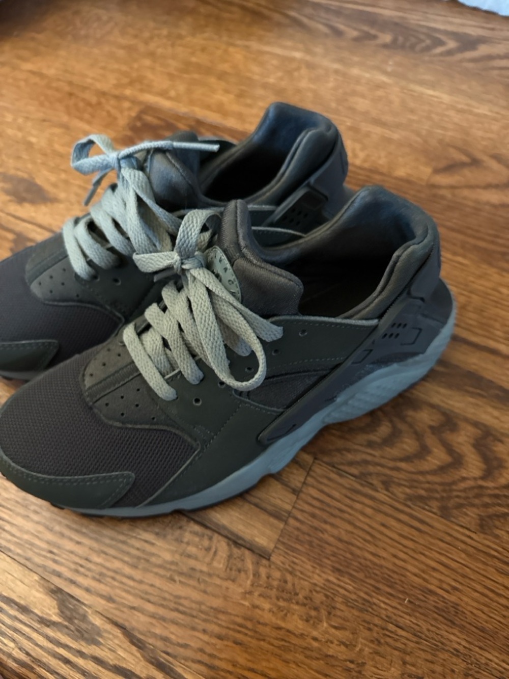 Nike Kids Olive Green and Dark Gray Sneakers